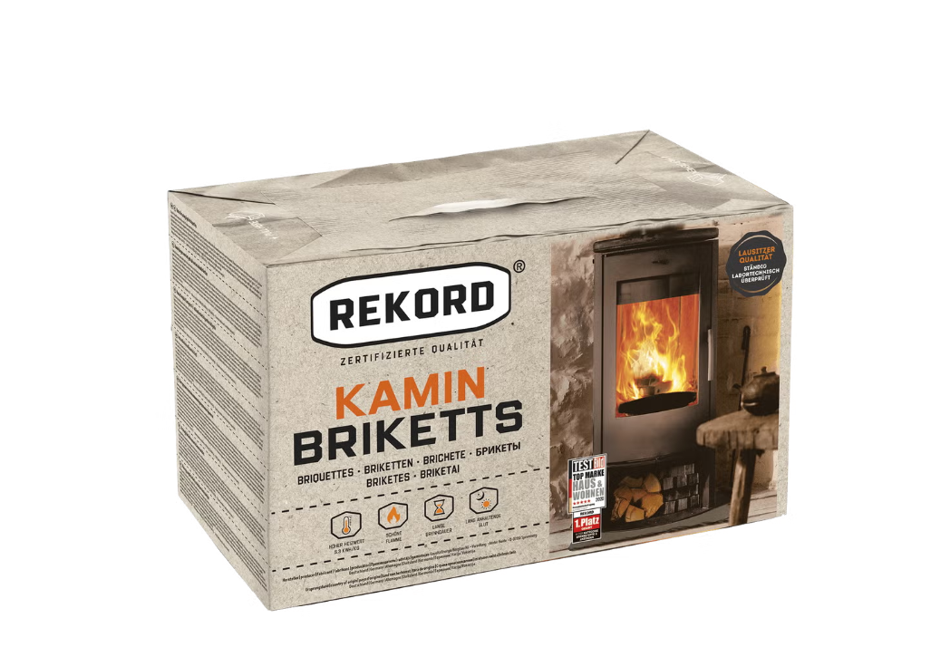 Rekord Braunkohlebriketts 10kg x 90 Paket 900kg Palette – Bild 3