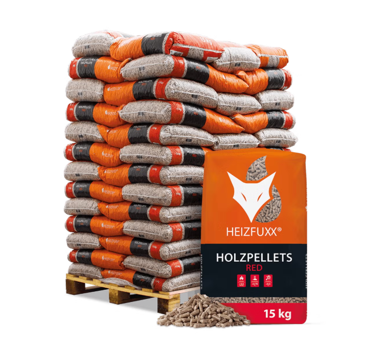 Heizfuxx Holzpellets Red 15kg x 65 Sack 975kg Palette