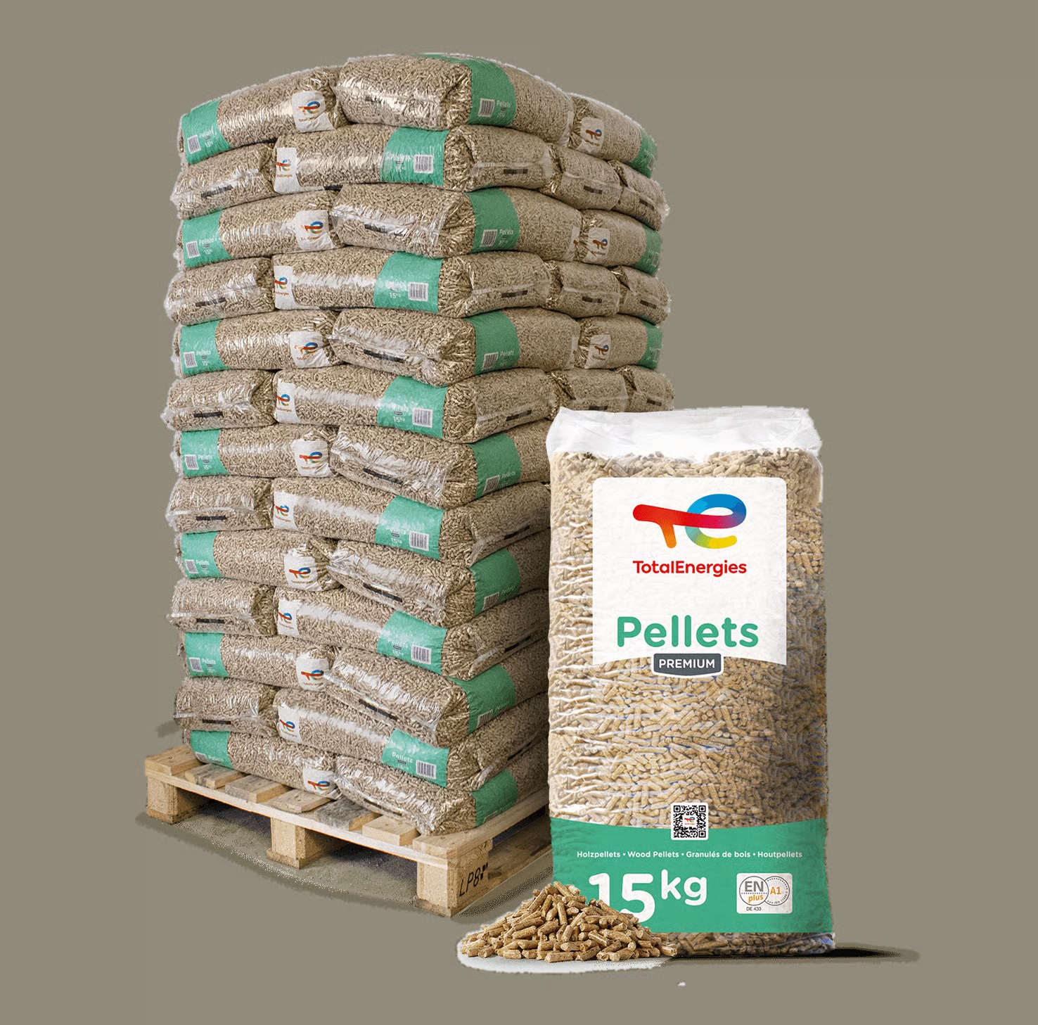 TotalEnergies Holzpellets Premium – 975 kg (65 x 15 kg Säcke)